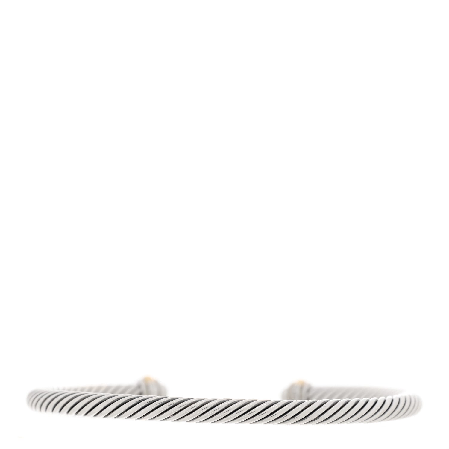 David Yurman Sterling Silver 18K Yellow Gold 4mm Cable Classics Bracelet 2 of 3