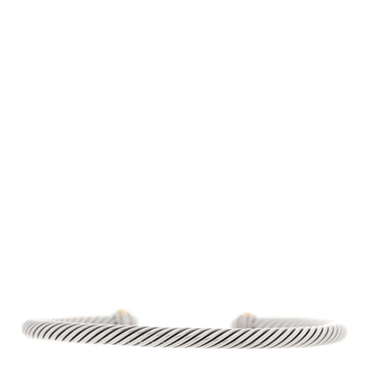 David Yurman Sterling Silver 18K Yellow Gold 4mm Cable Classics Bracelet 2 of 3