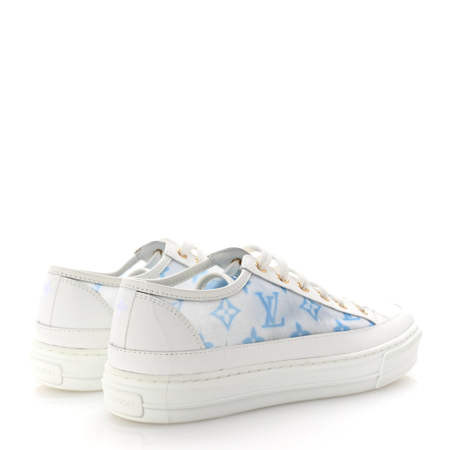Technical Fabric Calfskin Monogram Stellar Sneakers 37 Blue