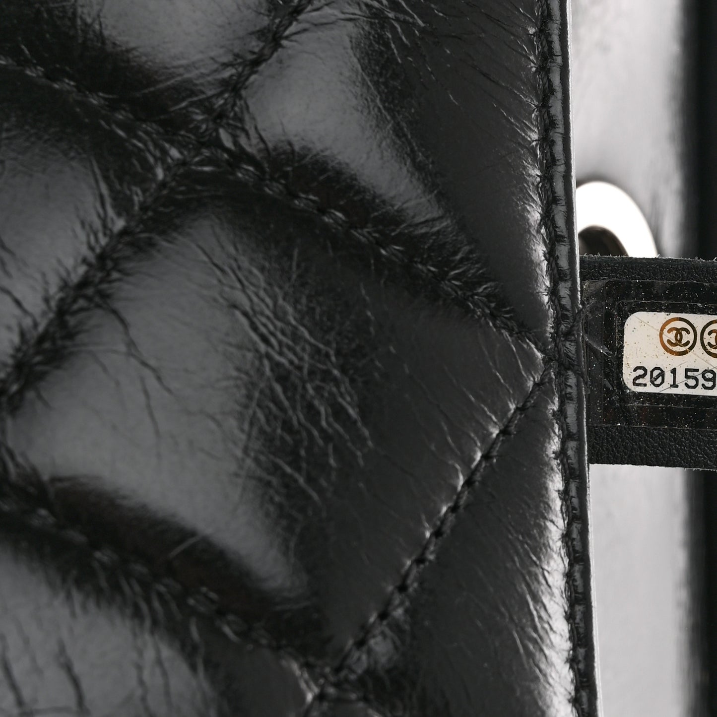 Glazed Calfskin Quilted Small CC Delivery Tote Black