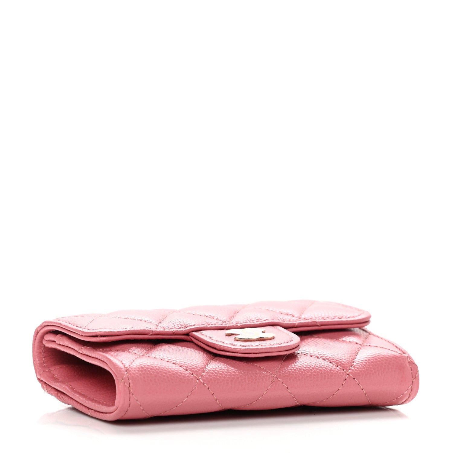 Chanel Caviar Quilted Flap Card Holder Wallet Pink 4 of 8