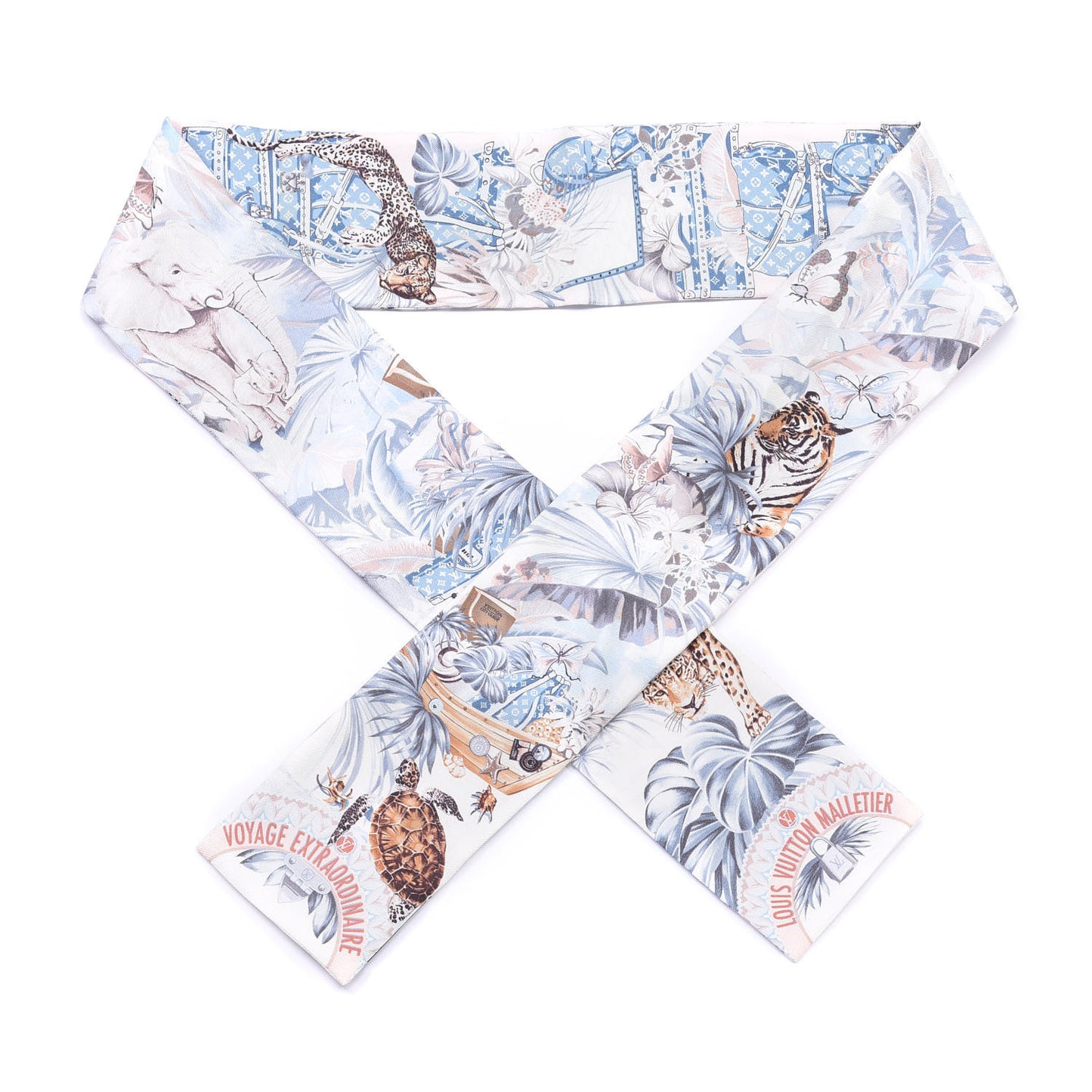 Silk Voyage Extraordinaire Bandeau Blue Grey