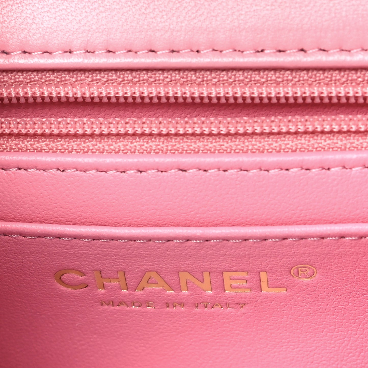 Lambskin Quilted Mini Top Handle Rectangular Flap Pink