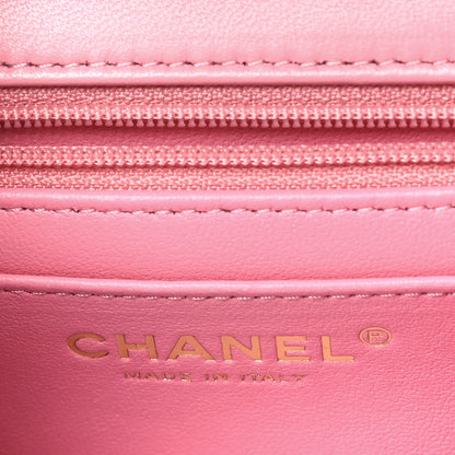 Chanel Lambskin Quilted Mini Top Handle Rectangular Flap Pink 6 of 11