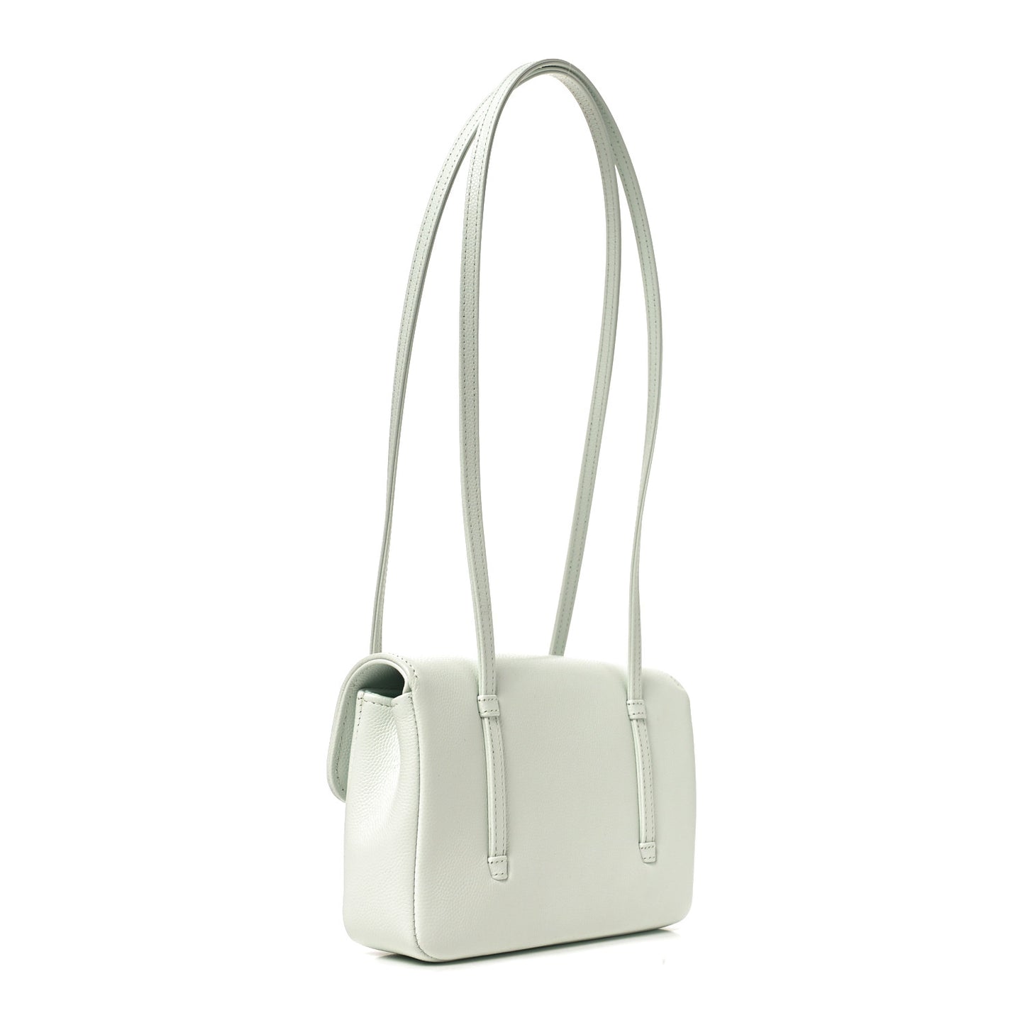 Shiny Caviar Mini Preppy Coco Shoulder Bag Light Blue