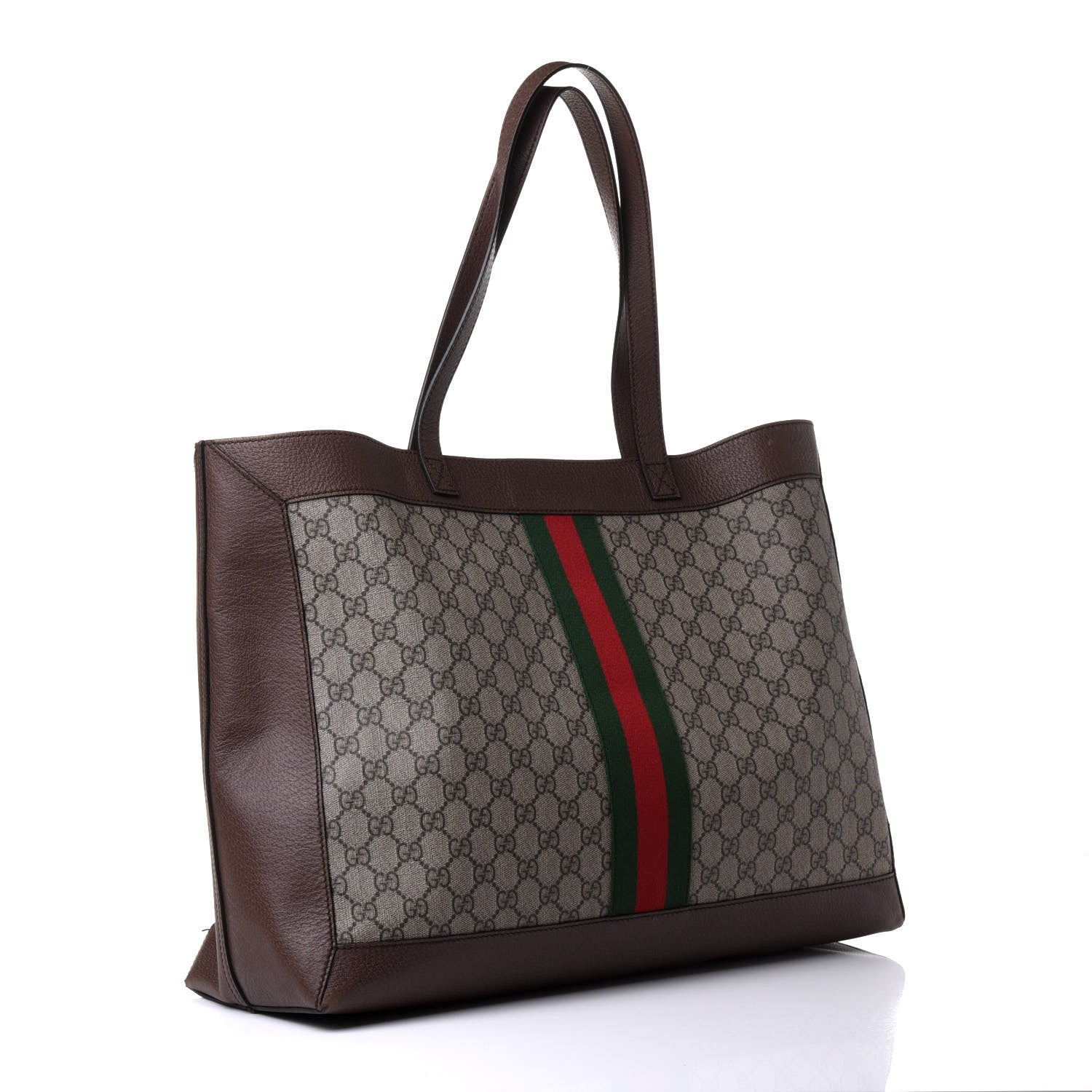 Gucci GG Supreme Monogram Web Ophidia Tote Brown 2 of 5