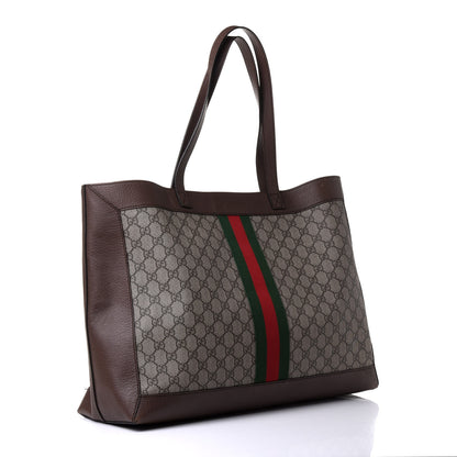 Gucci GG Supreme Monogram Web Ophidia Tote Brown 2 of 5