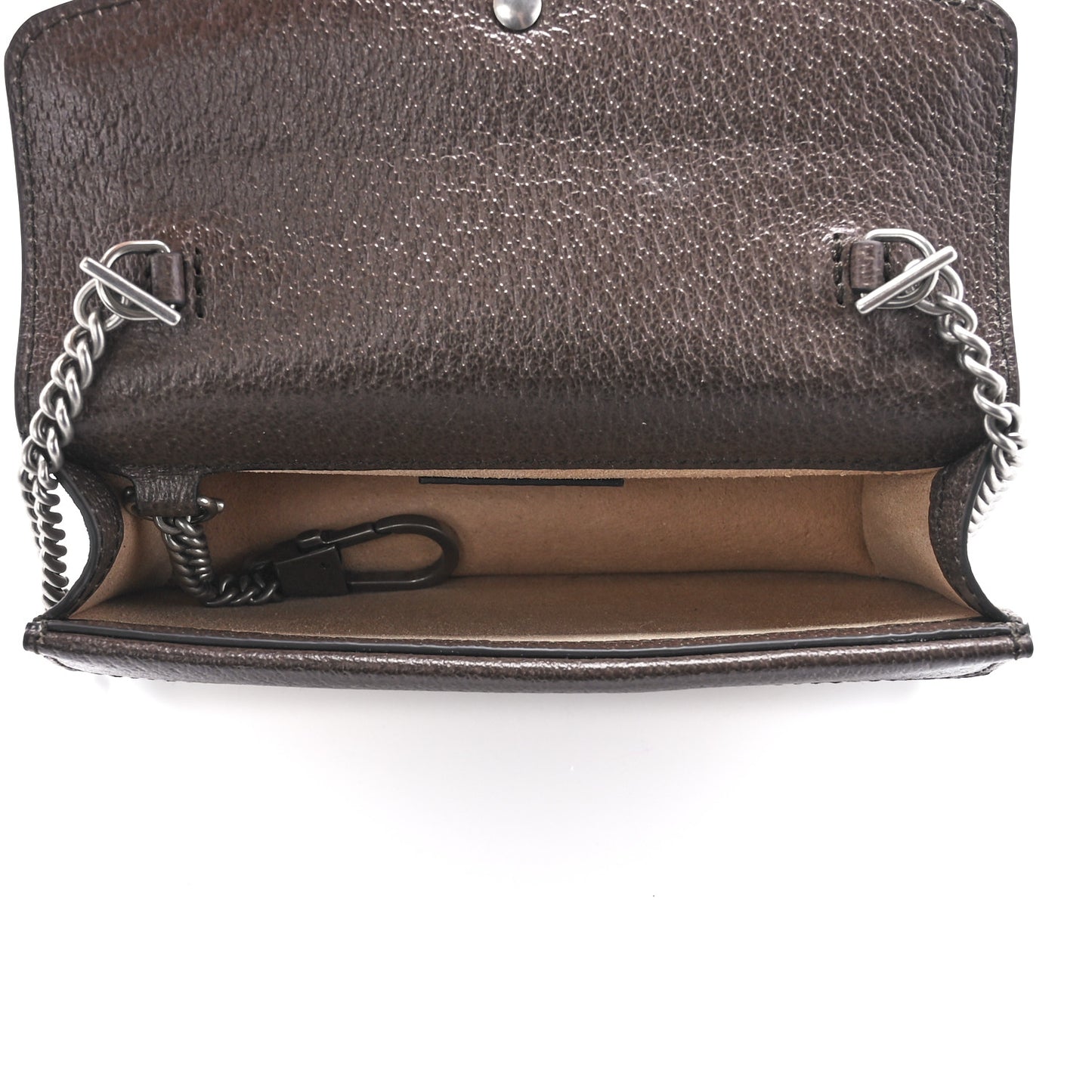 Monogram Jumbo GG Textured Dollar Calfskin Super Mini Dionysus Shoulder Bag Camel Ebony New Acero