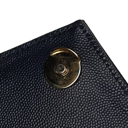 Saint Laurent Grain De Poudre Textured Mixed Matelasse Triquilt Medium Monogram Satchel Deep Marine 12 of 13