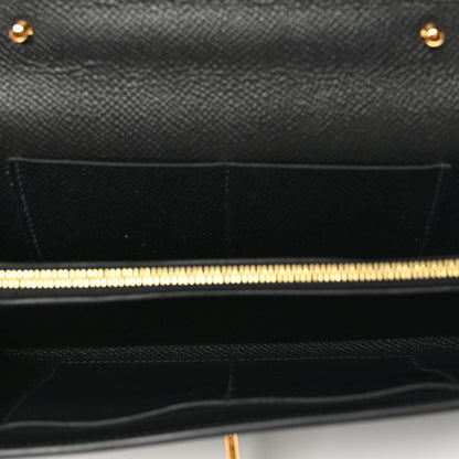 Hermes Epsom Shiny Alligator Touch Kelly Wallet To Go Black 5 of 9