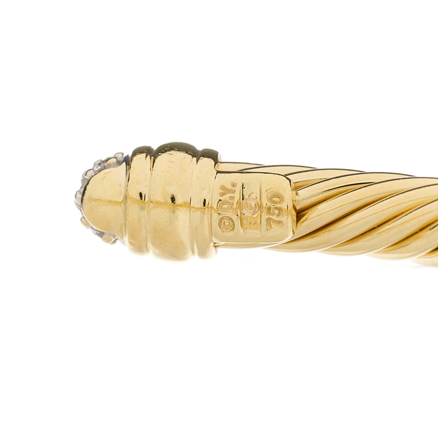 18K Yellow Gold Diamond 5mm Cable Classics Bracelet