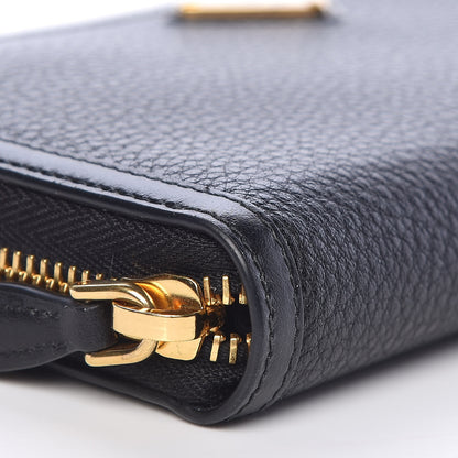 Prada Vitello Daino Zip Around Wallet Black 8 of 9