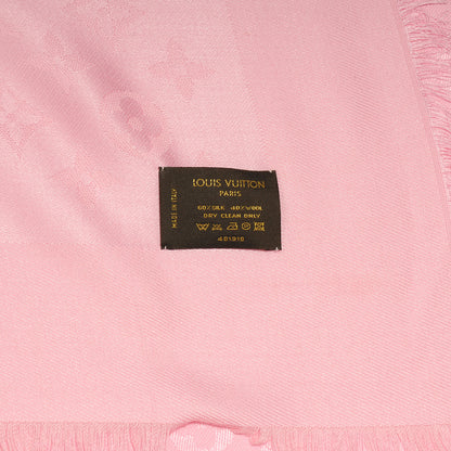 Louis Vuitton Silk Wool Monogram Shawl Pink 5 of 5