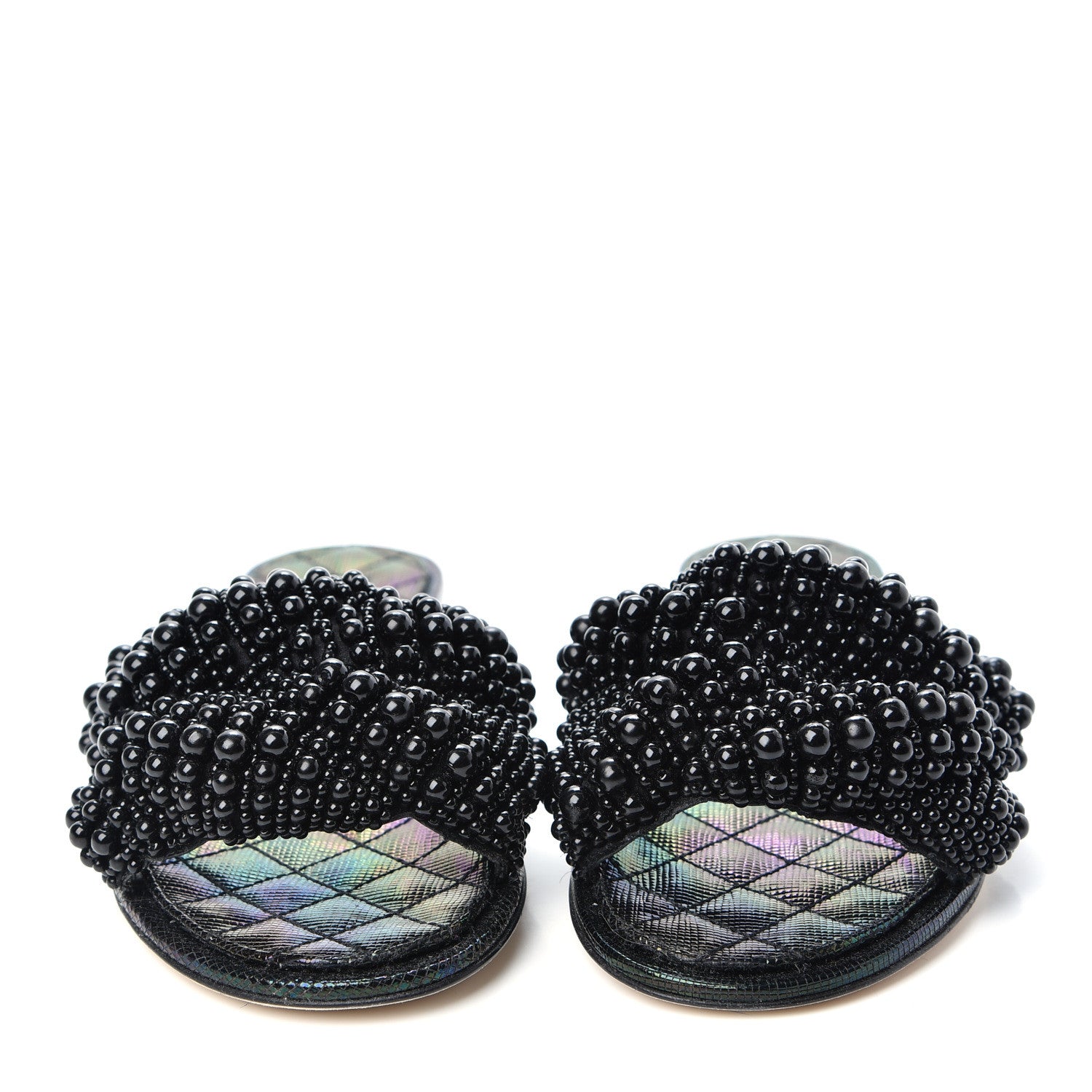 Chanel Fantasy Calfskin Pearl Cord CC Mules 38 Black 2 of 11