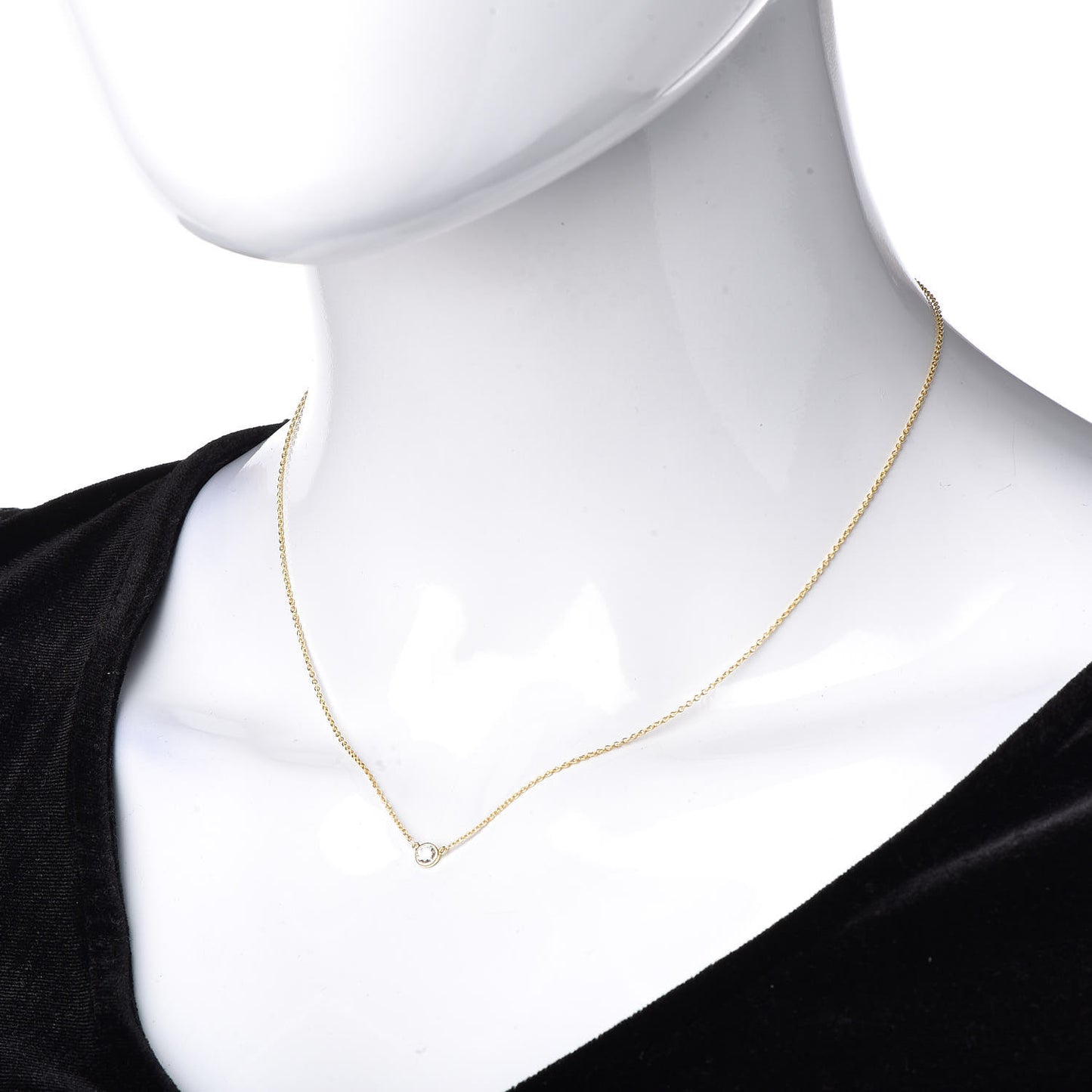18K Yellow Gold Diamond .12ct Elsa Peretti Diamonds by the Yard Pendant Necklace