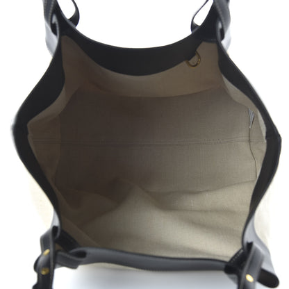 Bottega Veneta Natural Linen Matte Calfskin Quad Tote Black 5 of 9