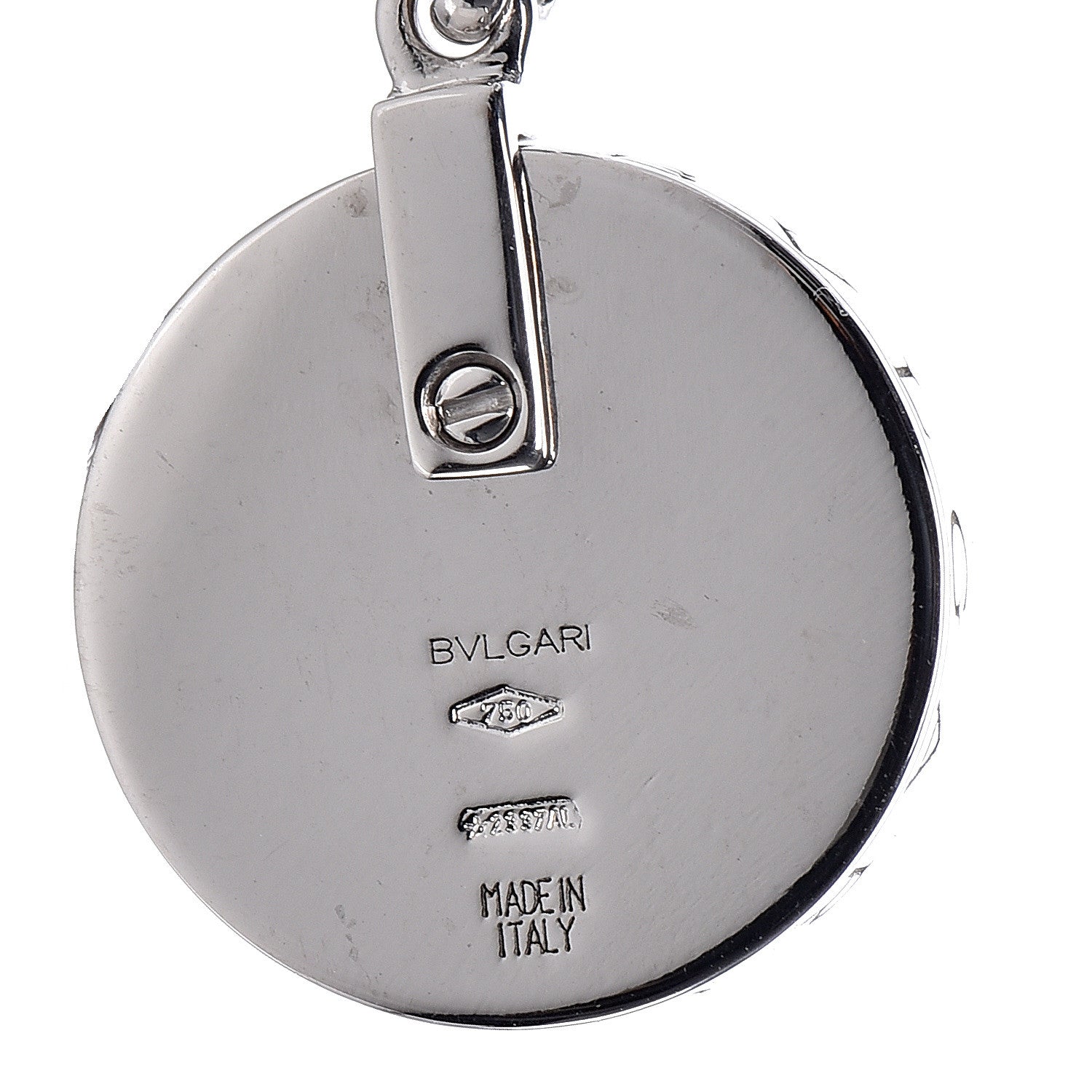 Bulgari 18K White Gold Black Onyx Optical Charm Pendant 3 of 3