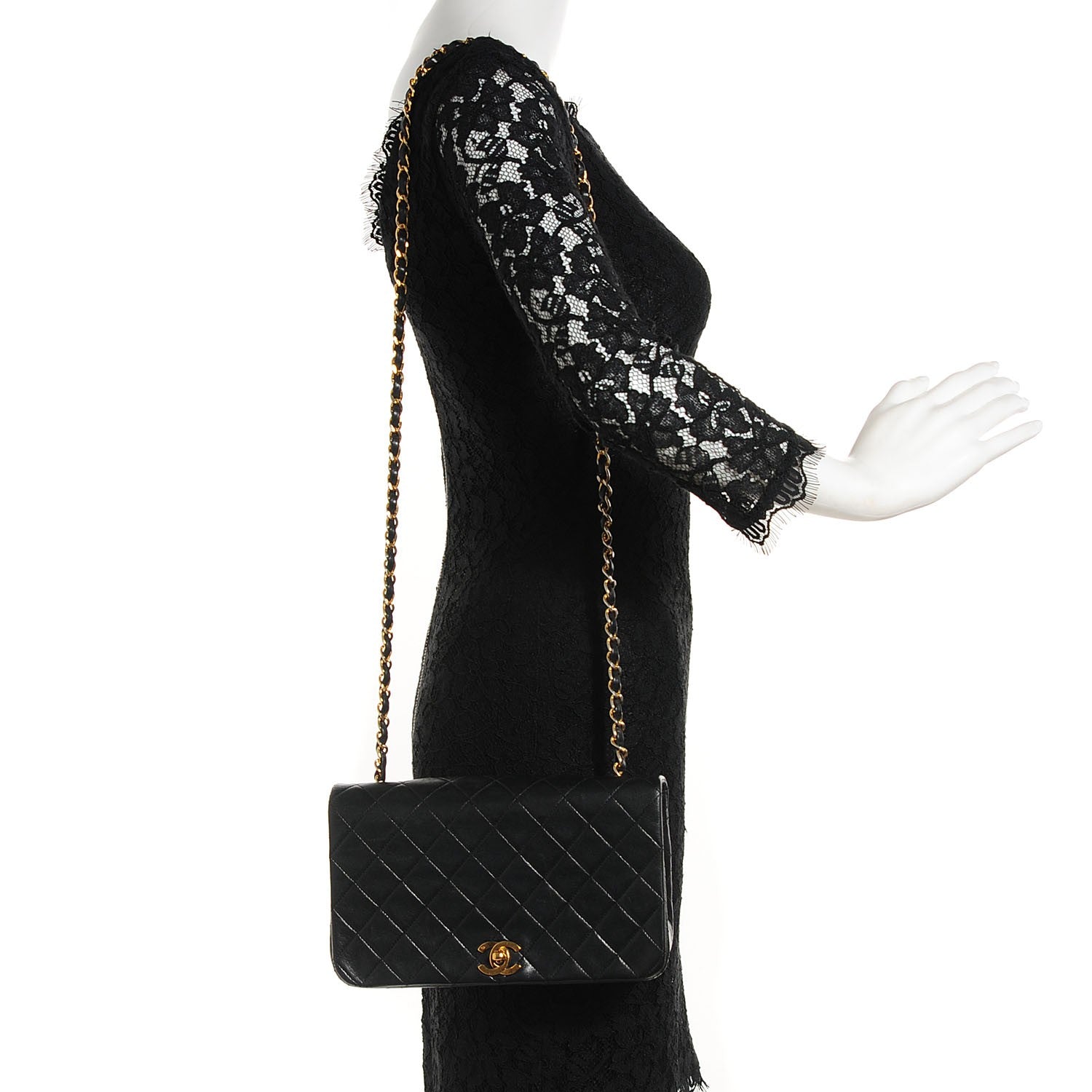 Chanel Lambskin Quilted Small Single Flap Black 2 of 10