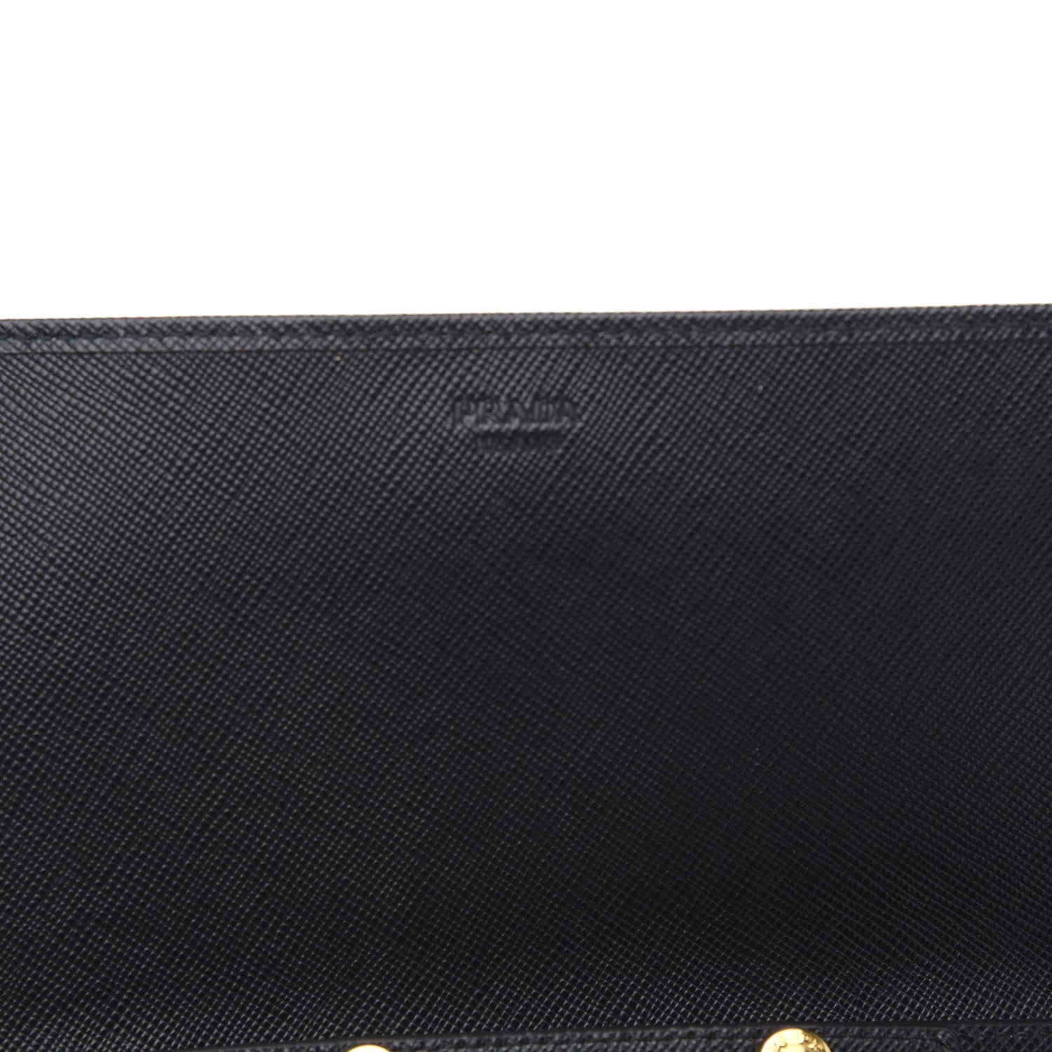 Prada Saffiano Metal Oro Chain Wallet Black 6 of 8