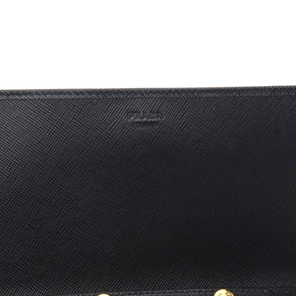 Prada Saffiano Metal Oro Chain Wallet Black 6 of 8