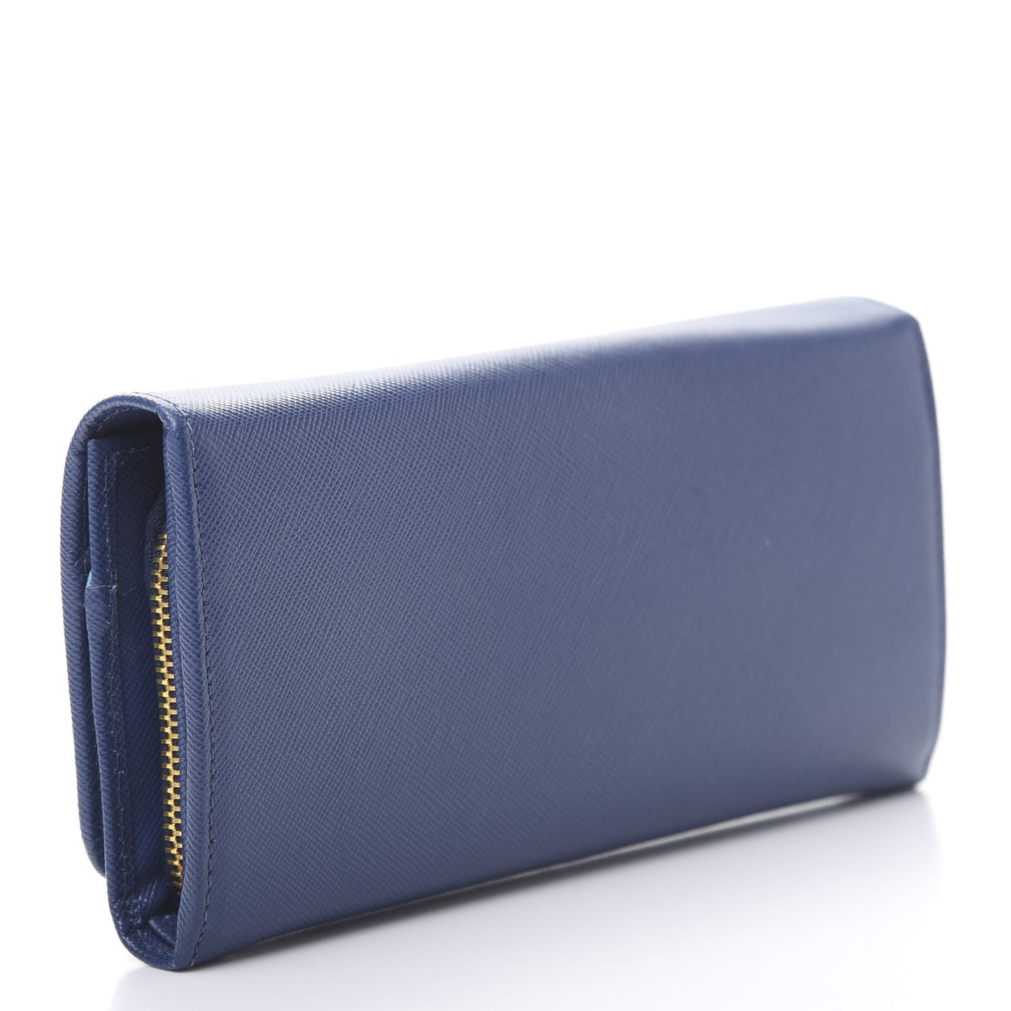Saffiano Metal Continental Flap Travel Wallet Bluette
