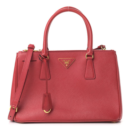Prada Saffiano Small Galleria Double Zip Tote Fuoco 1 of 11