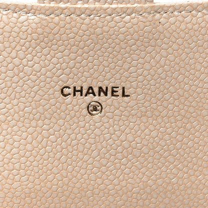 Chanel Iridescent Caviar Quilted Travel Wallet Beige 6 of 9