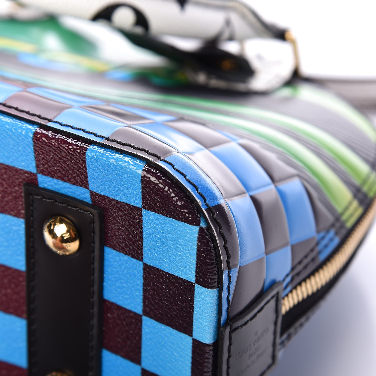 Louis Vuitton Epi Damier Race Alma BB Blue Vert 13 of 13