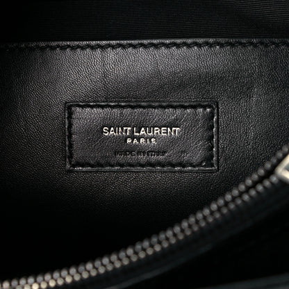 Saint Laurent Calfskin Crocodile Embossed Medium West Hollywood Monogram Fold-Over Black 7 of 12