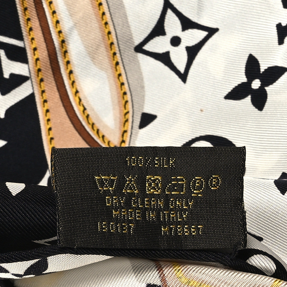 Silk Monogram Confidential Square Scarf Black