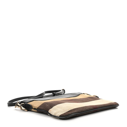 Burberry Mega Check Peyton Crossbody Clutch Bag Black 4 of 12