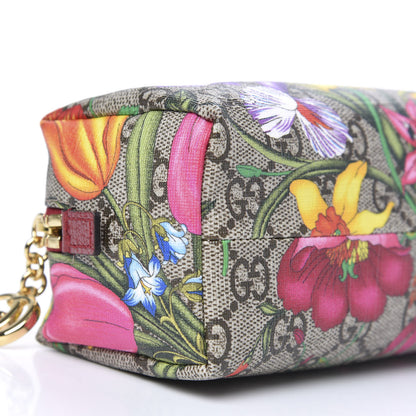 Gucci Soft GG Supreme Monogram Flora Calfskin Small Ophidia Cosmetic Case Beige Ebony Multicolor Rosso 8 of 9