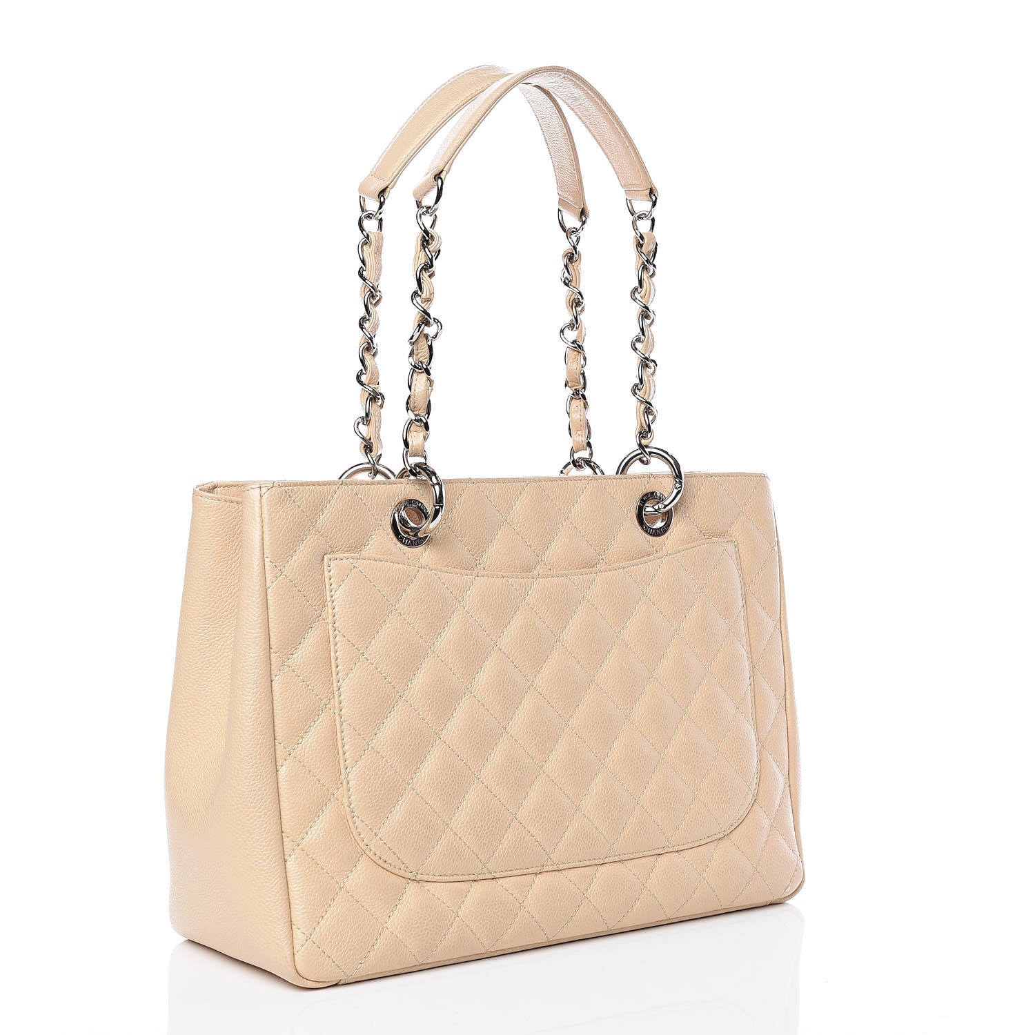 Chanel Caviar Quilted Grand Shopping Tote GST Beige Clair 3 of 9