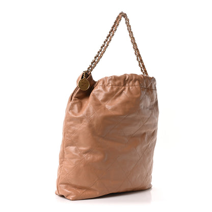 Chanel Shiny Calfskin Quilted Large Chanel 22 Brown 4 of 11