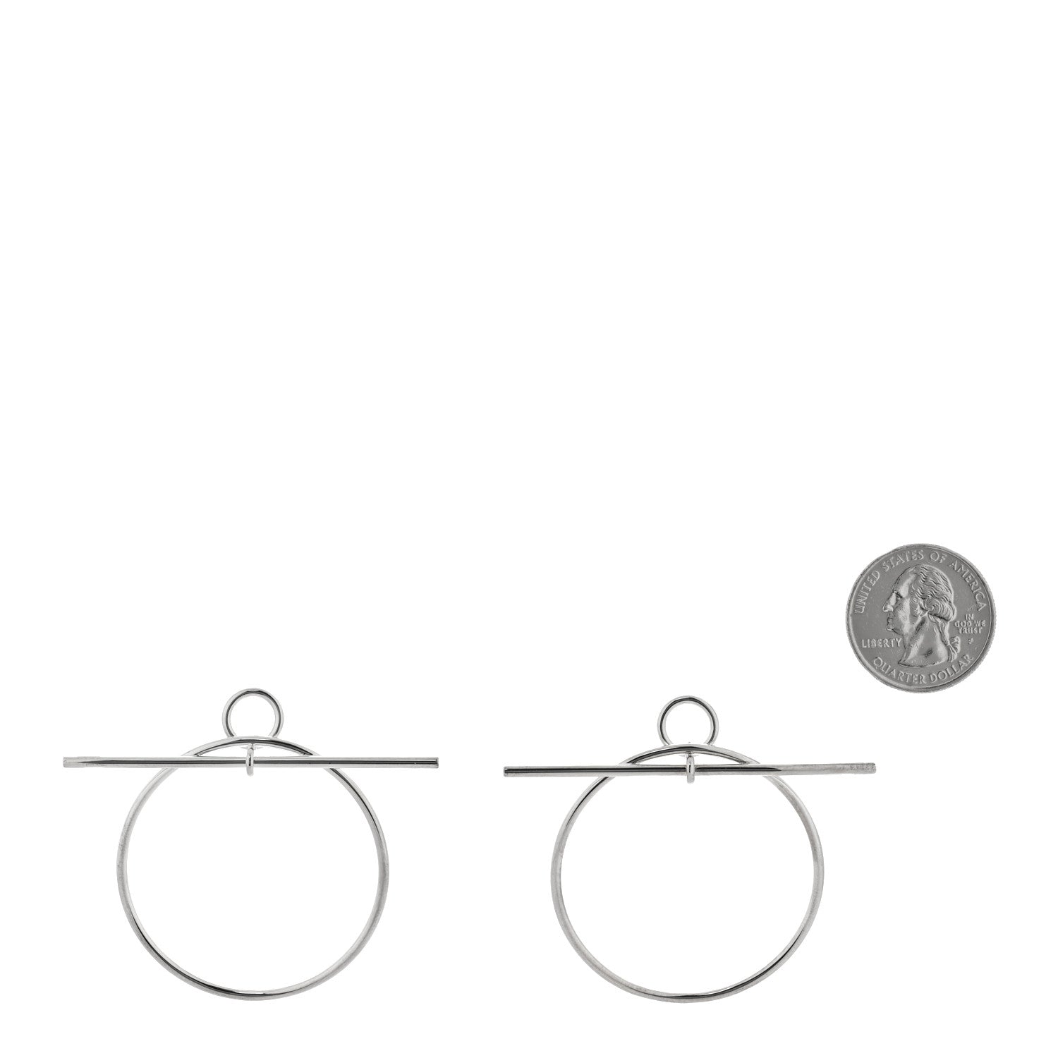 Hermes Sterling Silver MM Loop Earrings 2 of 4