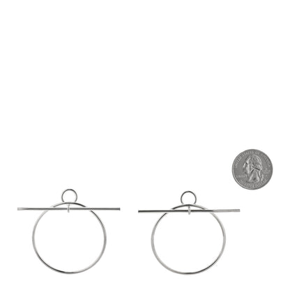 Hermes Sterling Silver MM Loop Earrings 2 of 4