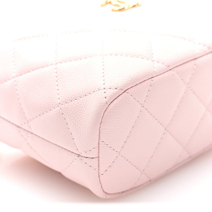 Chanel Shiny Caviar Hobo Clutch With Chain Light Pink 9 of 10
