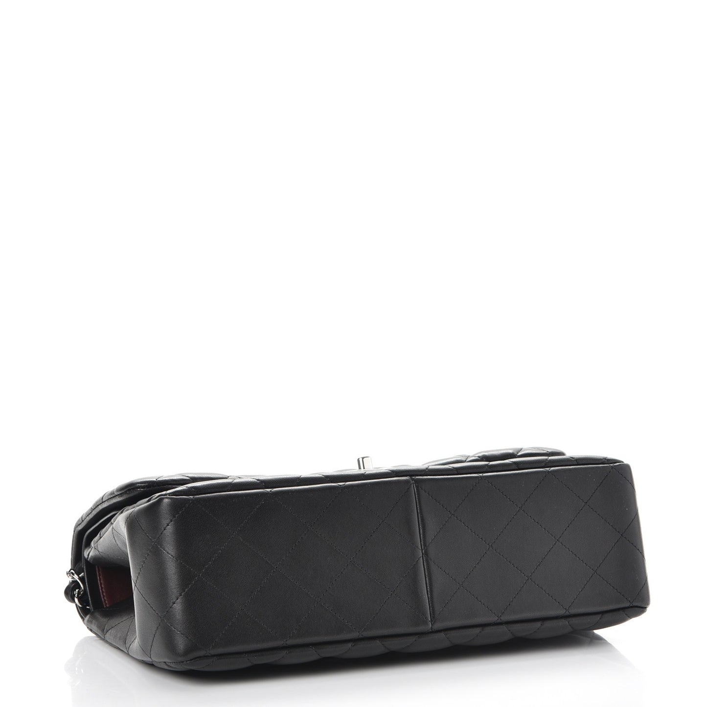 Lambskin Quilted Jumbo Double Flap Black