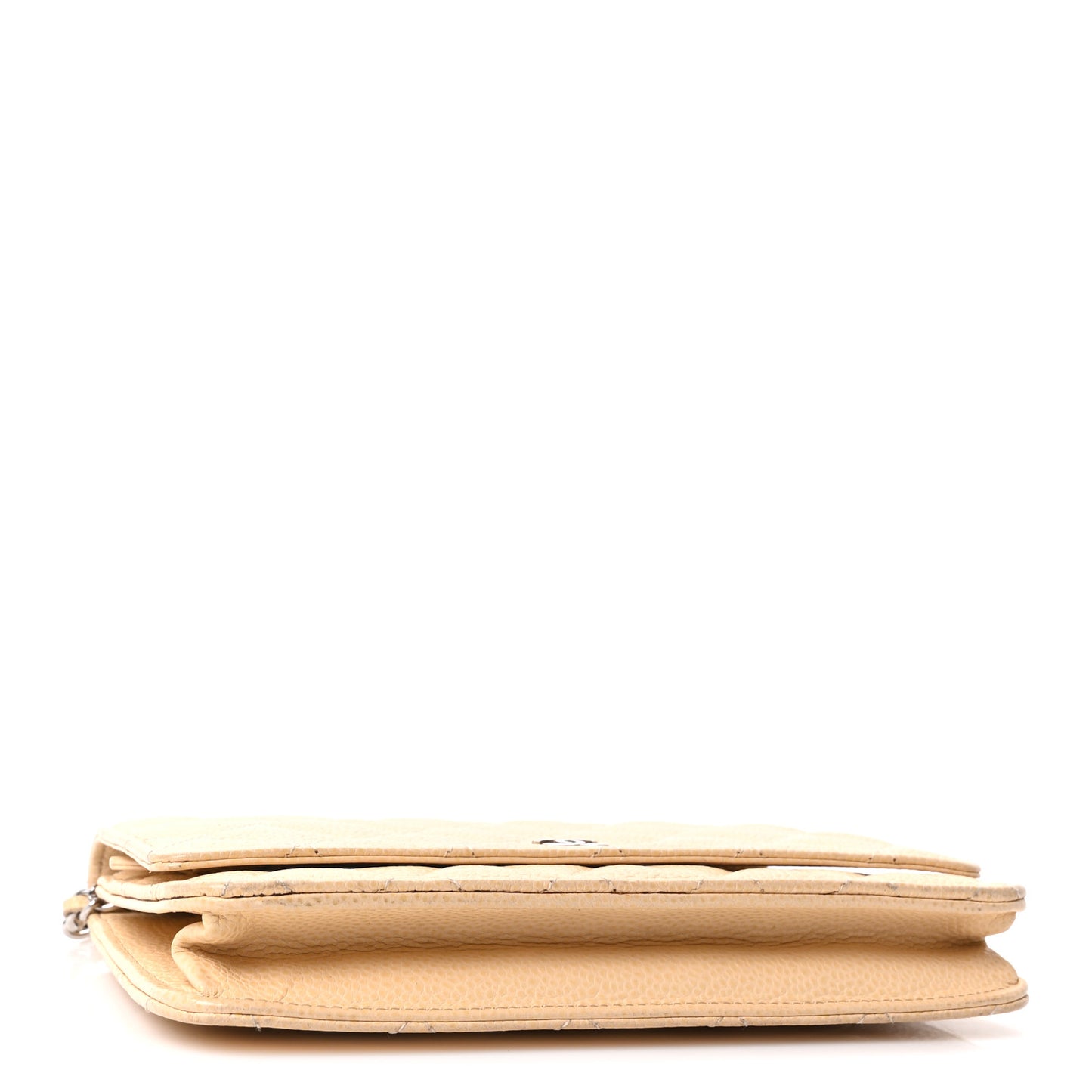 Caviar Quilted Wallet on Chain WOC Beige Clair
