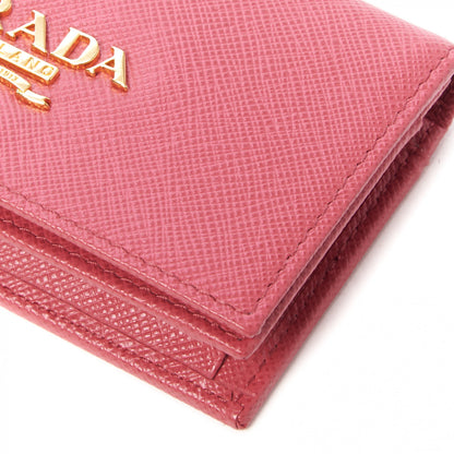Prada Saffiano Metal Bi-Fold Card Holder Wallet Peonia 4 of 8