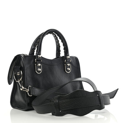 Balenciaga Chevre Silver Metallic Edge Hardware Mini City Black 3 of 10