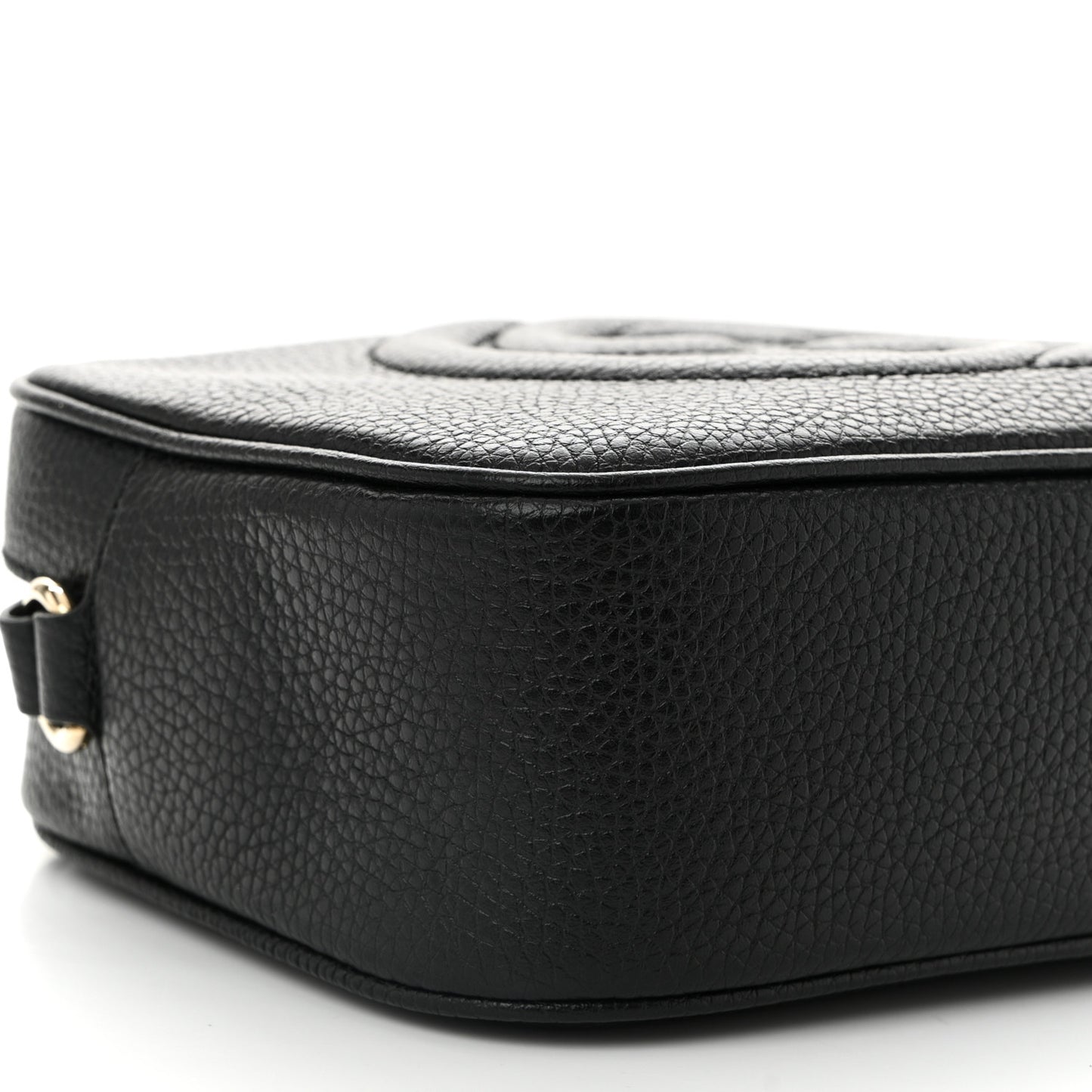 Pebbled Calfskin Small Soho Disco Bag Black