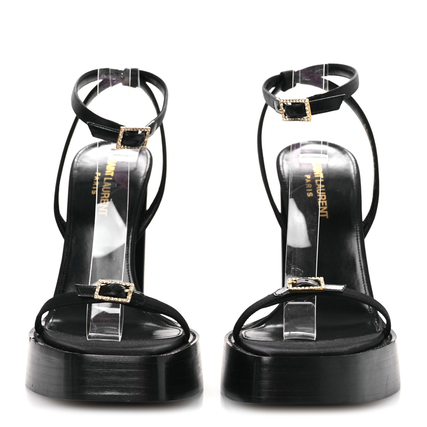 Calfskin Platz 105 Platform Sandals 38 Black