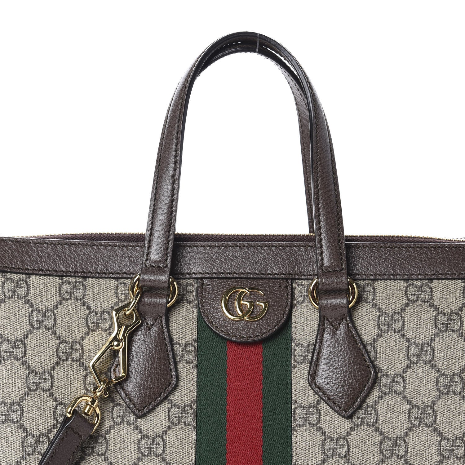 Gucci GG Supreme Monogram Web Medium Ophidia Tote Bag Brown 10 of 10