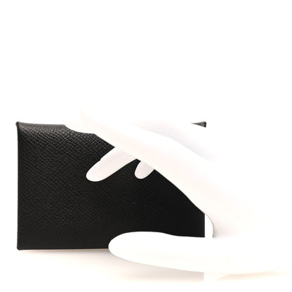 Hermes Epsom Calvi Card Case Black 2 of 7