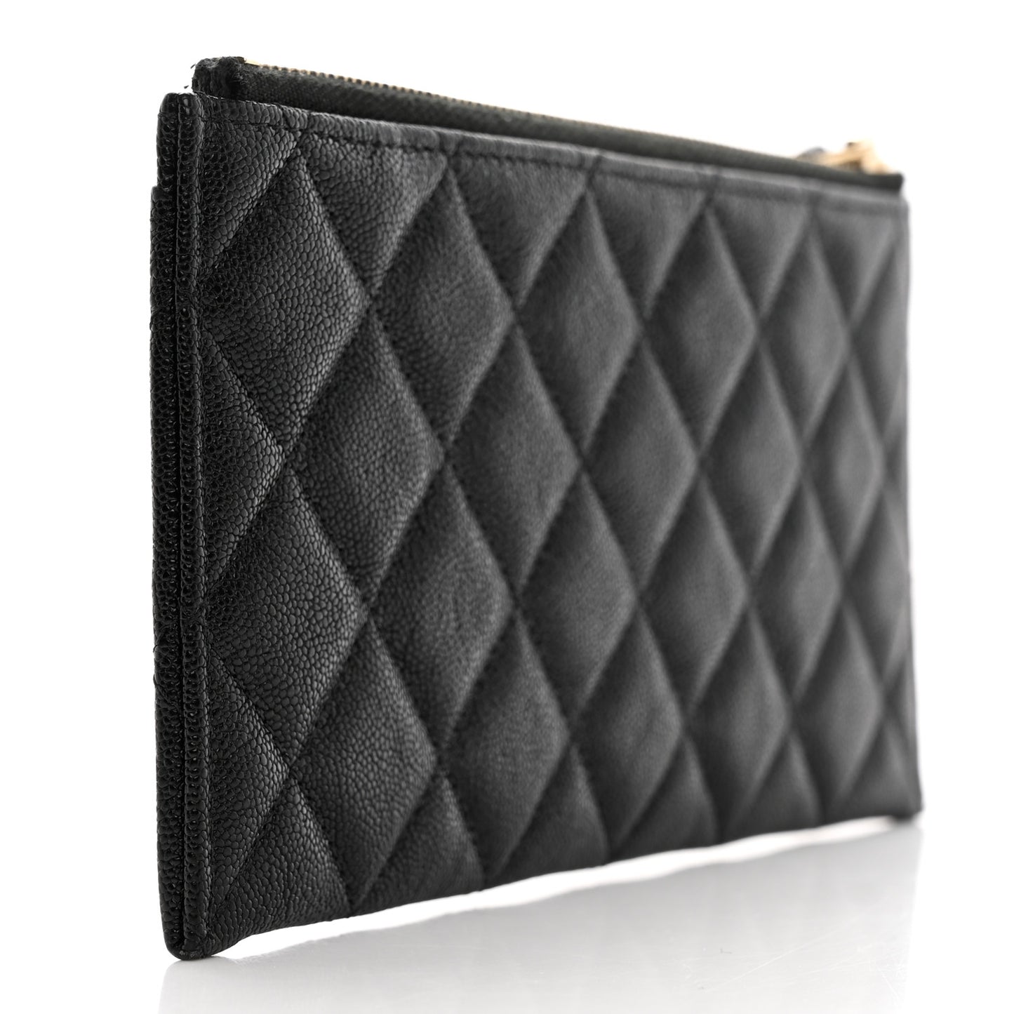 Caviar Quilted Classic Zip Boy Pouch Black
