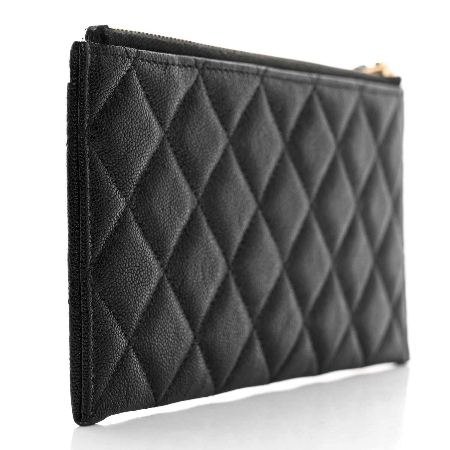 Chanel Caviar Quilted Classic Zip Boy Pouch Black 3 of 9