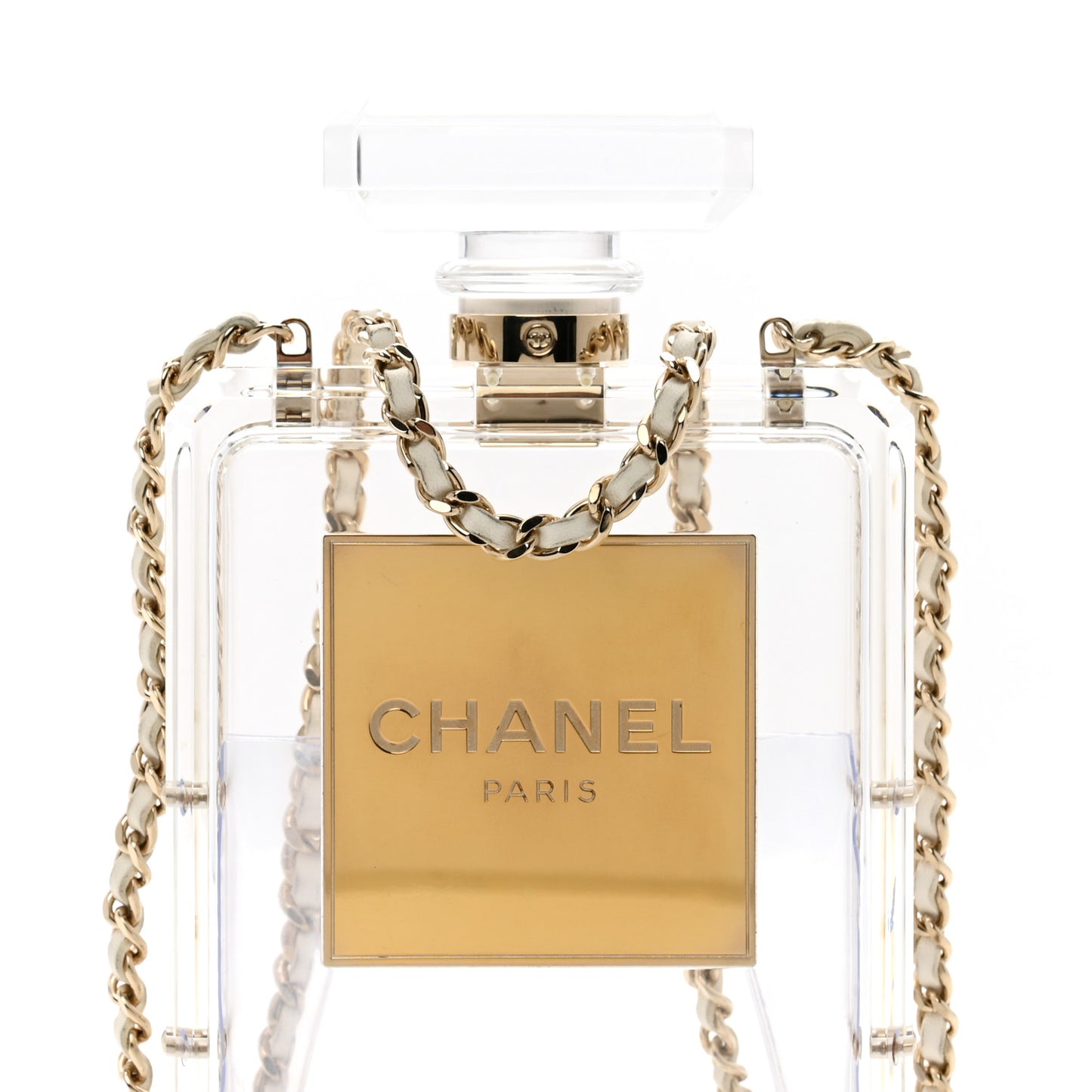 Transluscent Plexiglass Perfume Bottle Clutch