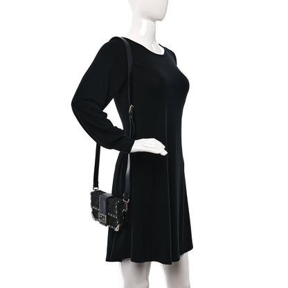 Fendi Recycled Fabric Jacquard Vitello Astro FF 1974 Mini Baguette Trunk Asfalto Black 2 of 9