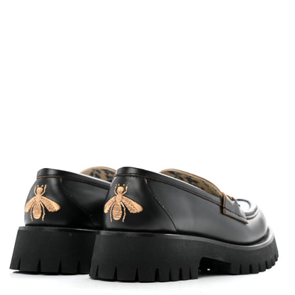 Gucci Cordovan Lux Womens Harald Horsebit 25mm Platform Loafers 38.5 Black 5 of 11